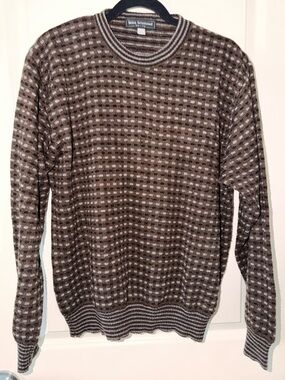 Brown Patterned Crewneck Sweater